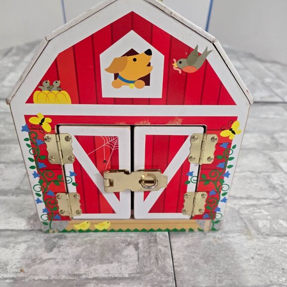 Toy Barn Melissa & Doug WOODEN LATCHES BARN 6 Hinged Doors Play & Learn - Picture 8 of 11